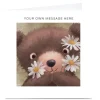 Card Factory Personalised Card - Teddy Bear With Daisies