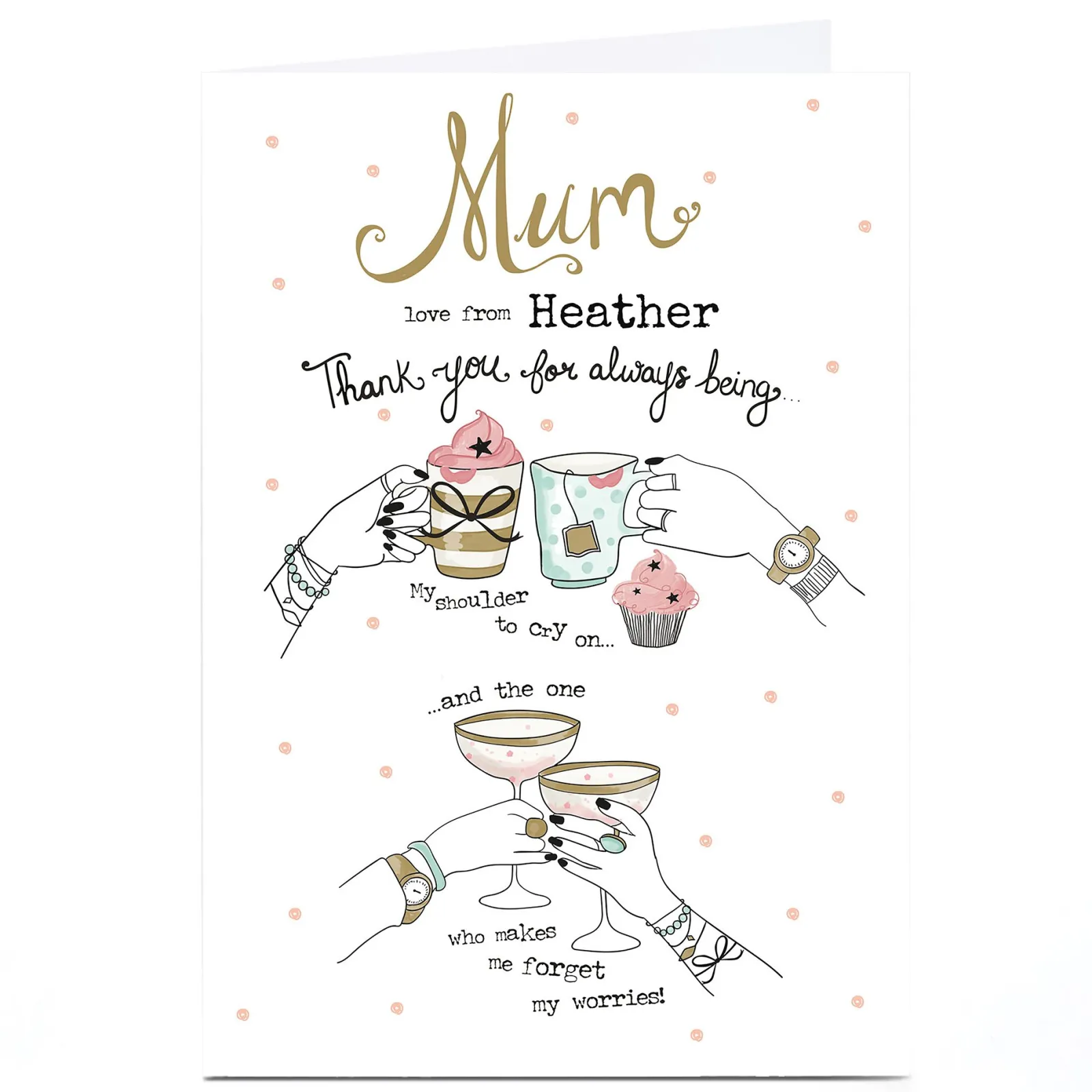 Sale Personalised Card - Thank You For Always For Mum|Thank You