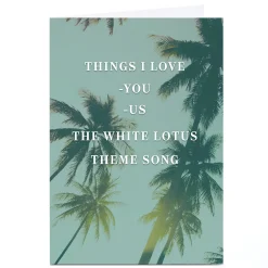 Card Factory Personalised Card - Things I Love White Lotus