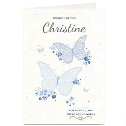 Online Personalised Card - Thinking Of You, Butterflies Thank You|Sympathy