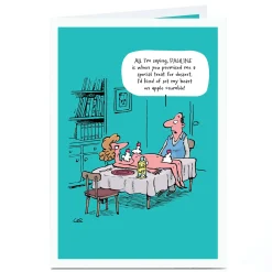 Discount Personalised Card - Treat For Dessert Cartoon Funny|Anniversary