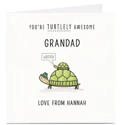 Card Factory Personalised Card - Turtlely Awesome Grandad