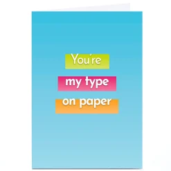 Sale Personalised Card - You're My Type on Paper BOY For Husband|For Boyfriend