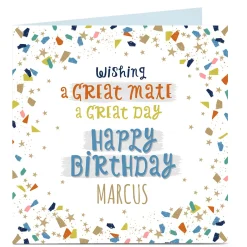 Card Factory Personalised Charity Birthday Card - A Great Mate