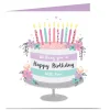 Outlet Personalised Charity Birthday Card - Pastel Cake & Candles For Mum|For Grandma
