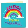 Kids Card Factory Personalised Charity Birthday Card - Rainbow