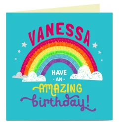 Kids Card Factory Personalised Charity Birthday Card - Rainbow