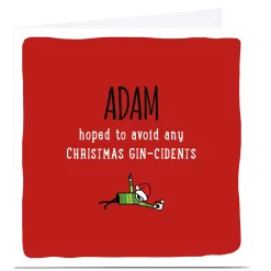 Best Personalised Cheeky Christmas Card - Christmas Gin-Cidents Funny|Christmas