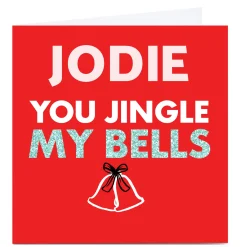 New Personalised Cheeky Christmas Card - Jingle My Bells Funny|Christmas