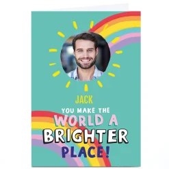 Card Factory Personalised Cheerful Photo Card - Brighter Place