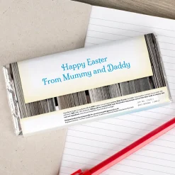 Kids Card Factory Personalised Chocolate Bar - Easter Eggs Blue