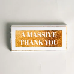 Discount Personalised Chocolate Bar - Gold & White Any Message Chocolate & Sweets|Gifts For Him