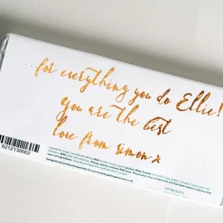 Discount Personalised Chocolate Bar - Gold & White Any Message Chocolate & Sweets|Gifts For Him
