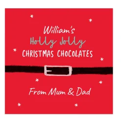 Kids Card Factory Personalised Christmas Belgian Chocolates - Holly Jolly Chocolates