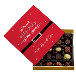 Kids Card Factory Personalised Christmas Belgian Chocolates - Holly Jolly Chocolates