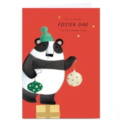 Sale Personalised Christmas Card - A Lovely Foster Dad At Christmas Time Christmas