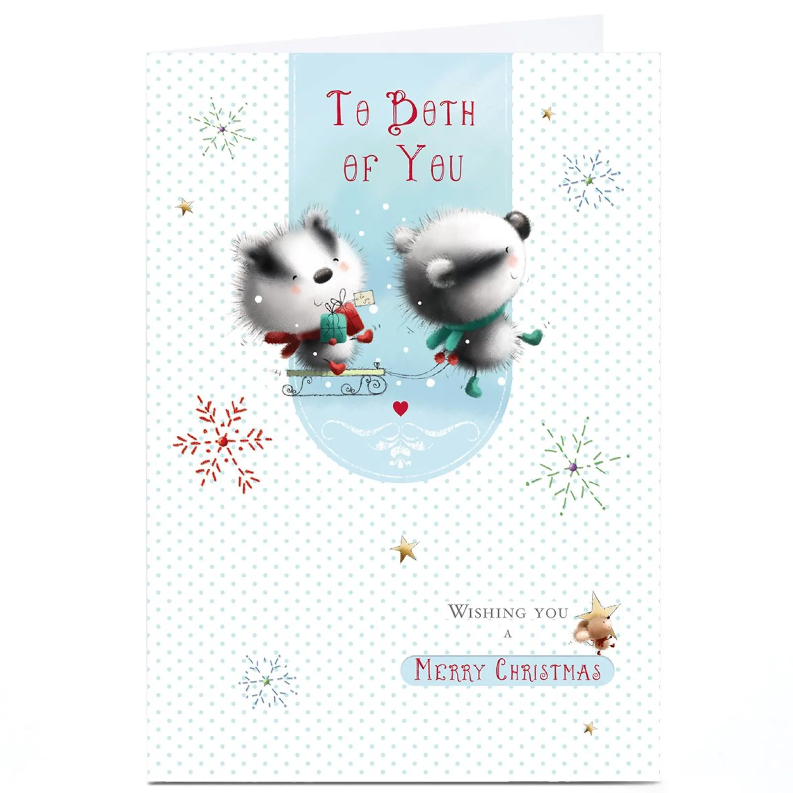 Best Personalised Christmas Card - To Both of You Christmas