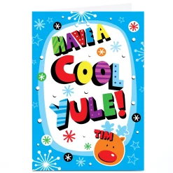 Sale Personalised Christmas Card - Cool Yule Christmas