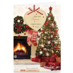 Card Factory Personalised Christmas Card - Cosy Christmas Scene