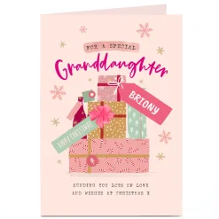 Sale Personalised Christmas Card - For a Special Granddaughter Christmas