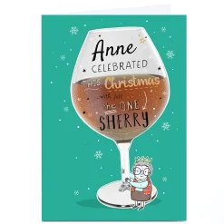 Sale Personalised Christmas Card - Just The One Sherry Funny|Christmas