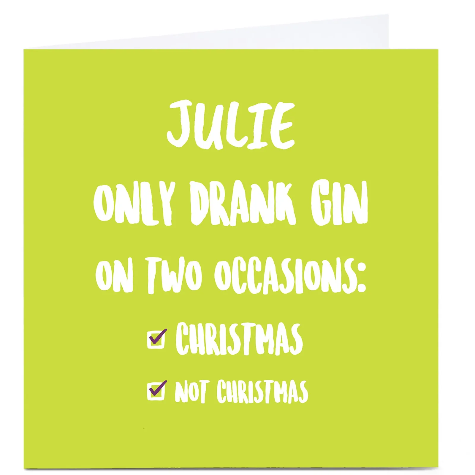 Card Factory Personalised Christmas Card - Gin Drinker