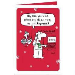 Clearance Personalised Christmas Card - Missing Money Funny|Christmas