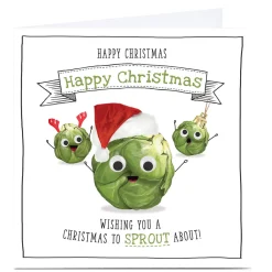 New Personalised Christmas Card - A Christmas To Sprout About Funny|Christmas