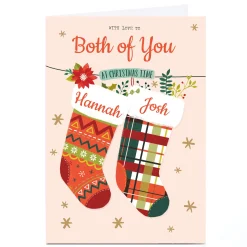 Sale Personalised Christmas Card - Both Of You Christmas Stockings Christmas
