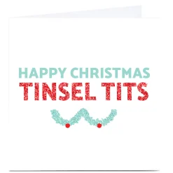 Online Personalised Christmas Card - Tinsel Tits Funny|Christmas