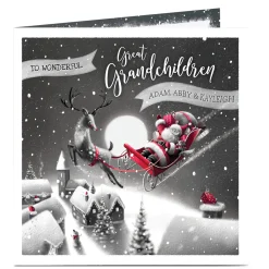 Clearance Personalised Christmas Card - For Wonderful Great Grandchildren Premium Square|Christmas