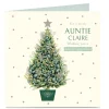 Outlet Personalised Christmas Card - Green Christmas Tree, Auntie Premium Square|Christmas