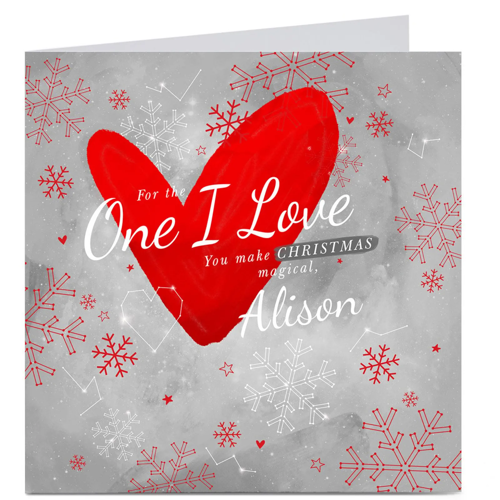 Card Factory Personalised Christmas Card - For The One I Love