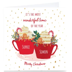 Card Factory Personalised Christmas Card - Festive Mugs