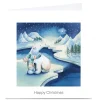 Best Personalised Christmas Card - Polar Bear Starry Night Christmas