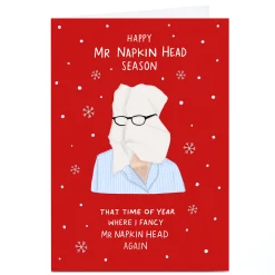 Card Factory Personalised Christmas Card - Mr Napkin Head