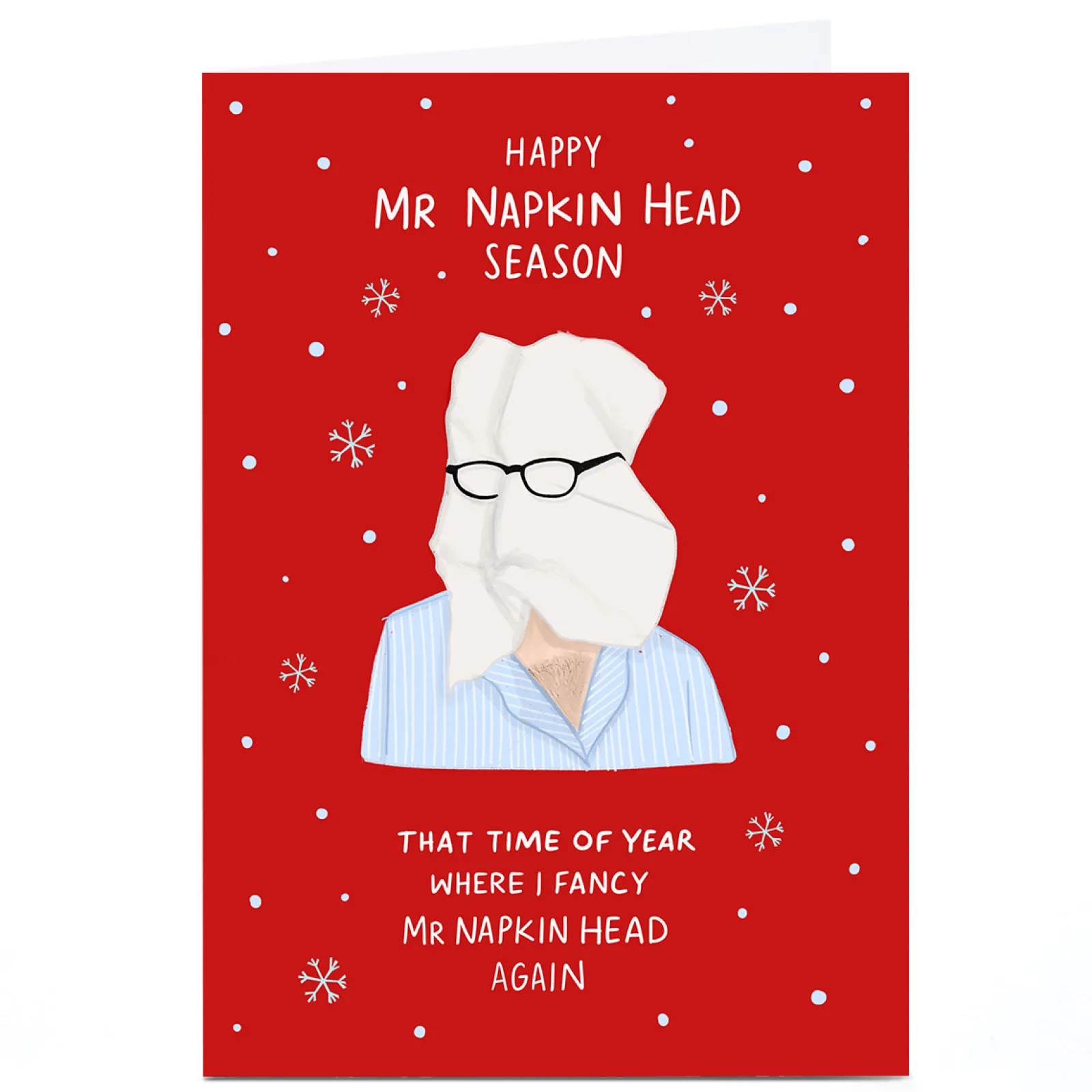 Card Factory Personalised Christmas Card - Mr Napkin Head