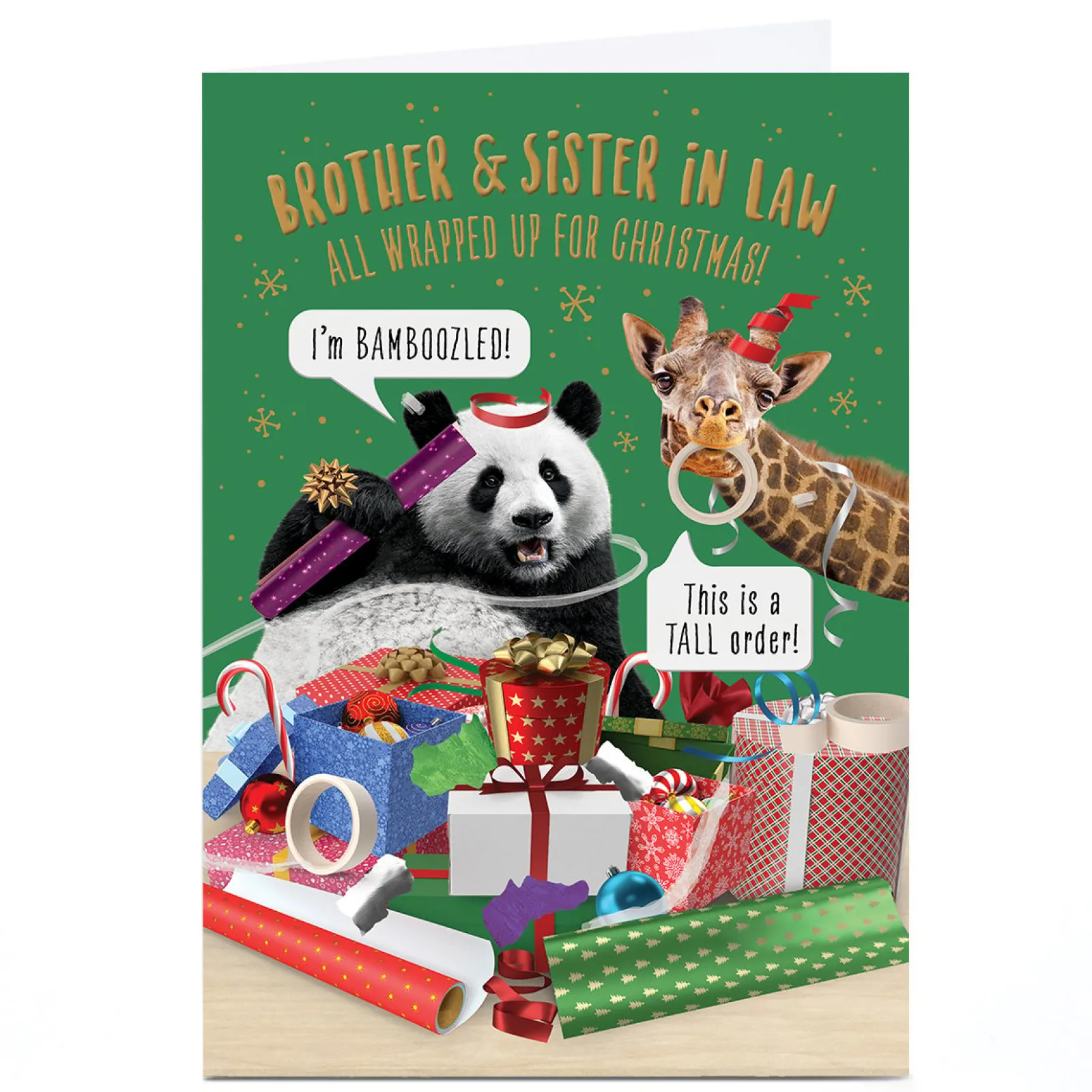 Card Factory Personalised Christmas Card - Funny Animals, Brother & Sister-in-Law
