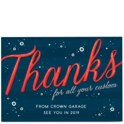 Personalised Christmas Card - Thanks For Your Custom Thank You|Christmas