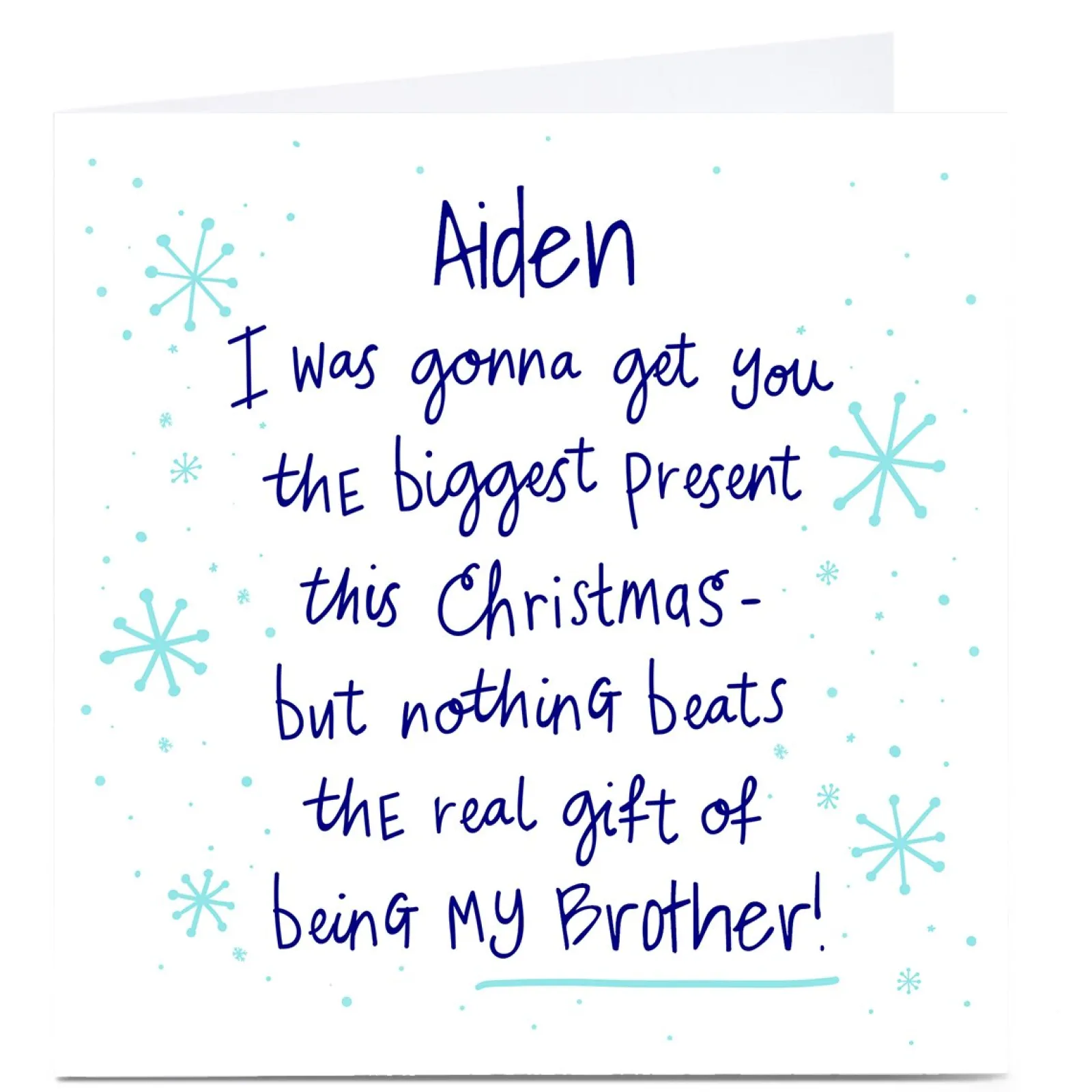 Card Factory Personalised Christmas Card - Brother The Real Gift