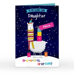 Best Personalised Christmas Card - To My Llama-Zing Daughter Christmas