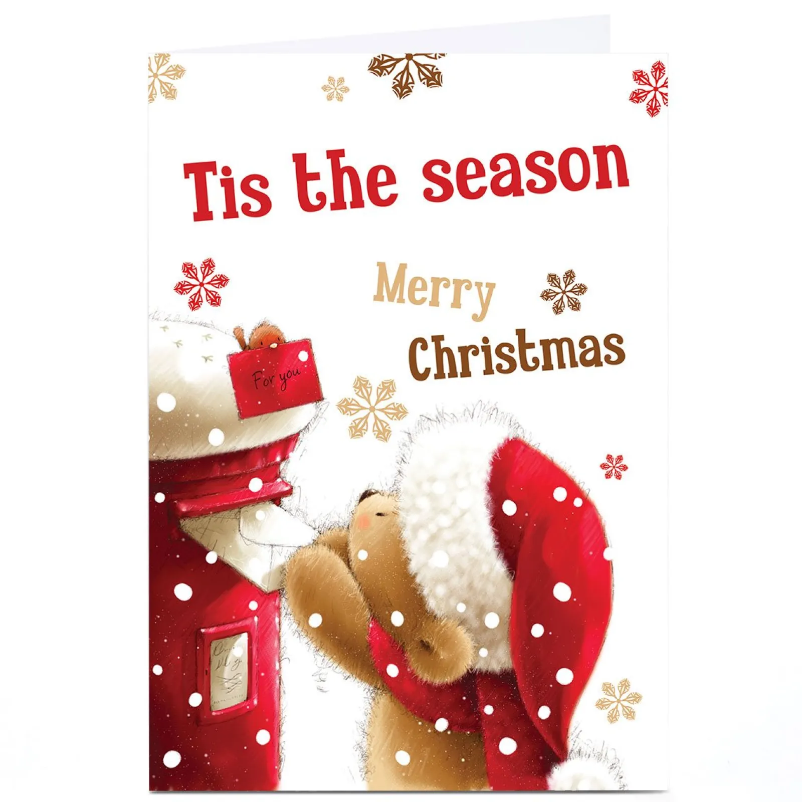 Sale Personalised Christmas Card - Bear Posting Card Christmas