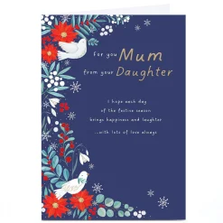Best Personalised Christmas Card - For You Mum From Your Daughter Christmas