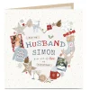 Sale Personalised Christmas Card - Festive Heart Husband Premium Square|Christmas