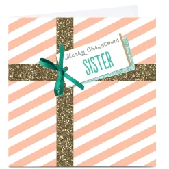Sale Personalised Christmas Card - Christmas Present, Sister Christmas