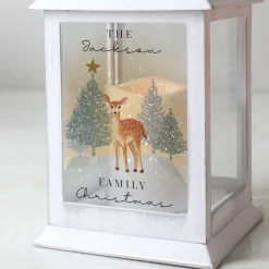 Card Factory Personalised Christmas Deer White LED Lantern