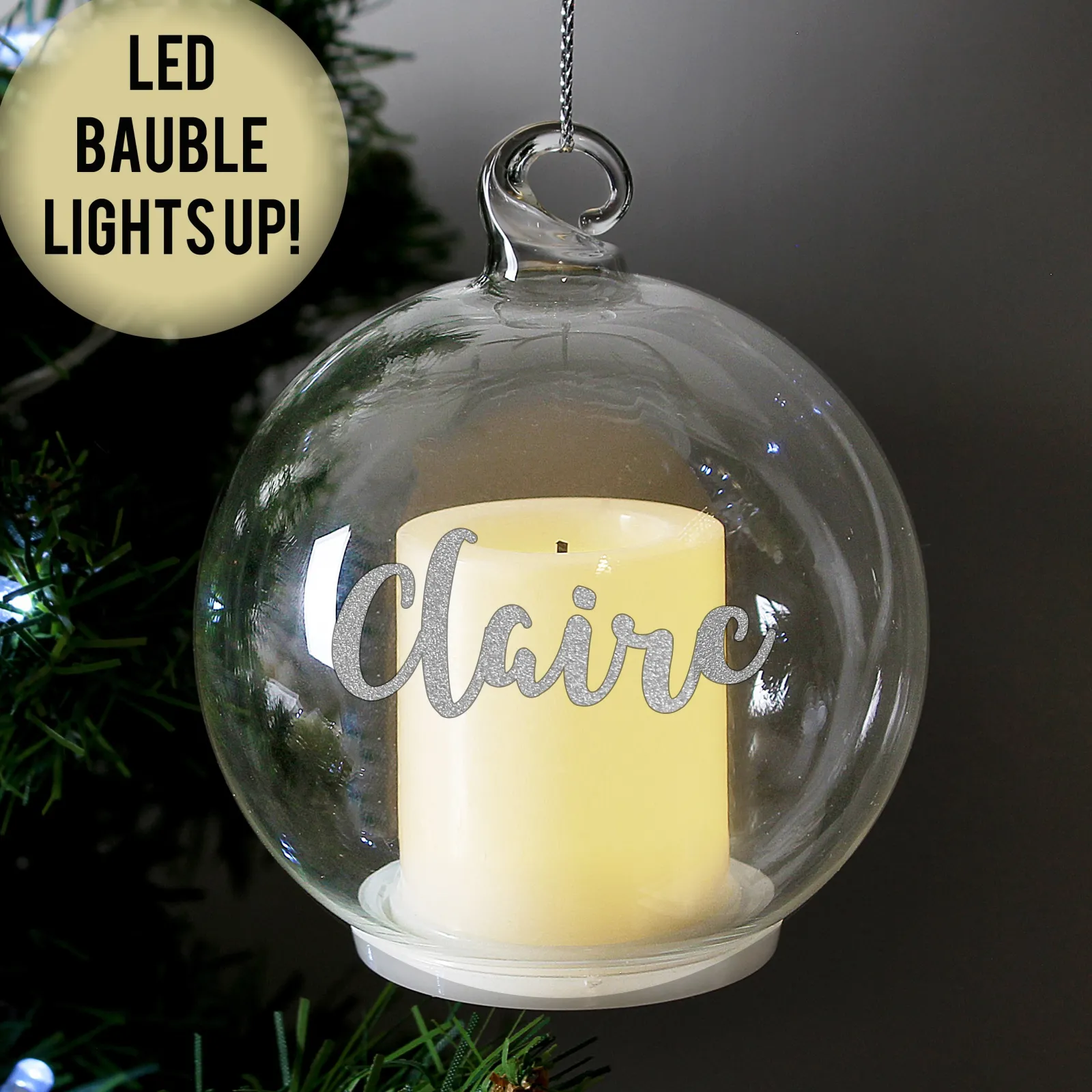 Card Factory Personalised Christmas LED Candle Bauble