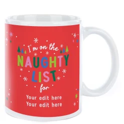 Discount Personalised Christmas Mug - Naughty List Kids Personalised Mugs|Mugs