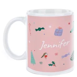 Best Personalised Christmas Mug - Holly Jolly Christmas Time Kids Personalised Mugs|Mugs