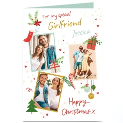 Card Factory Personalised Christmas Photo Card - Happy Christmas Illustrations